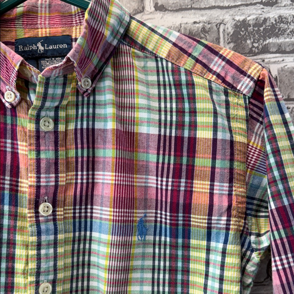 Boy's Ralph Lauren Vibrant Plaid Button-Down Shirt